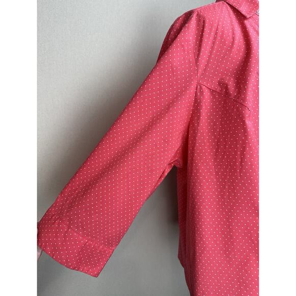 Lane Bryant Sz 28 Top Blouse Stretch V-Neck Button Up 3/4 Sleeve Career Classic - Picture 3 of 15